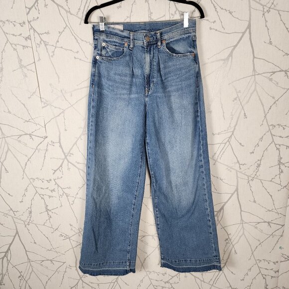 GAP Stretch Denim High Rise Wide Leg Trouser Jeans - Picture 1 of 8
